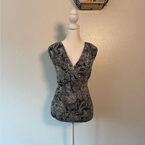 Y2K black paisley print tank top